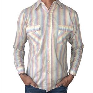 NWT Dee Cee Made in the USA Vintage Pastel Western Shirt sz M
